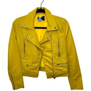 Mustard yellow leather jacket